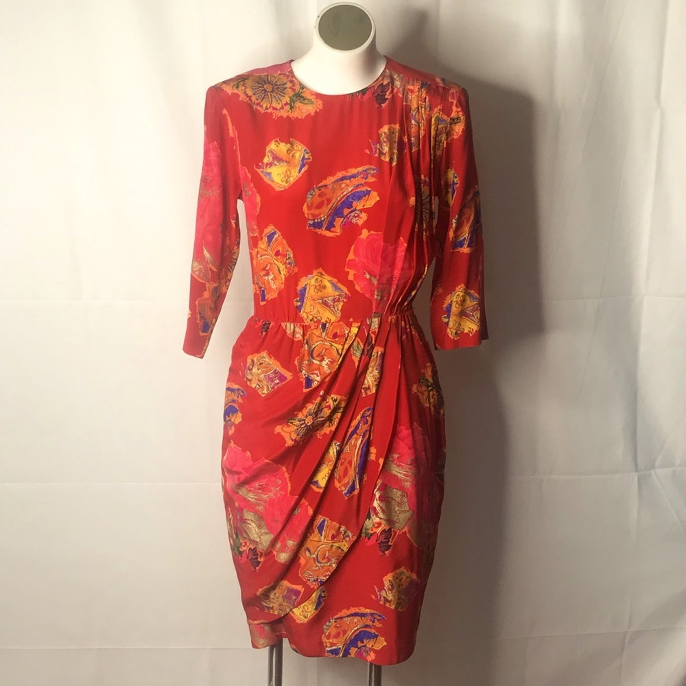 Vintage Louis Féraud silk dress size 6 Germany - Picture 1 of 15